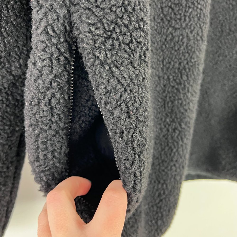 Theory Glacial Fleece Jacket Full Zip Black Size Medium M - Picture 6 of 16